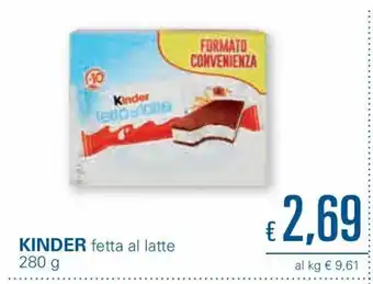 Unes Kinder fetta al latte 280 g offerta