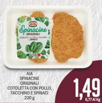 Supermercati Piccolo AIA Spinacine Originali Cotoletta con Pollo, Tacchino e Spinaci 220 g offerta