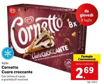Lidl Algida Cornetto Cuore croccante 480g offerta