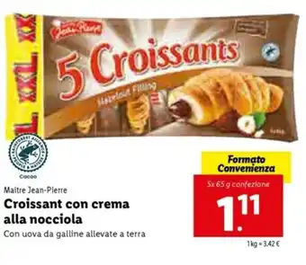 Lidl Croissant con crema alla nocciola 5x65g offerta