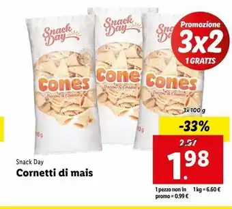 Lidl Cornetti di mais 3x100g offerta
