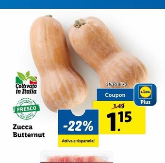 Lidl Zucca butternut offerta