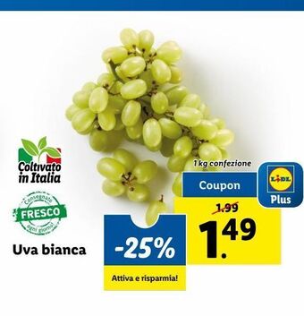 Lidl Uva bianca offerta