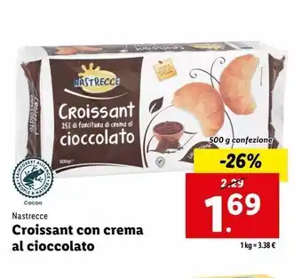 Lidl Croissant con crema al cioccolato 500g offerta