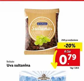 Lidl Uva sultanina 250g offerta