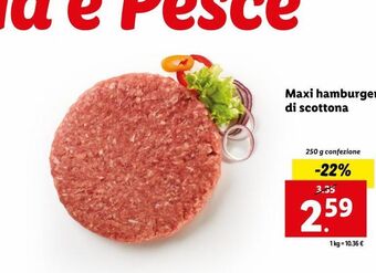 Lidl Maxi hamburger di scottona offerta