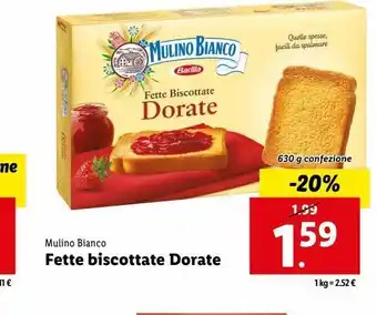 Lidl Fette biscottate dorate mulino bianco 630g offerta