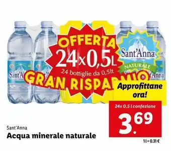 Lidl Acqua minerale naturale sant'anna offerta