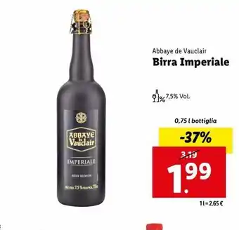 Lidl Birra imperiale 0,75l offerta