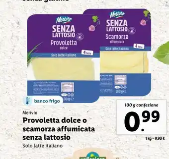 Lidl Provoletta dolce o scamorza affumicata senza lattosio offerta