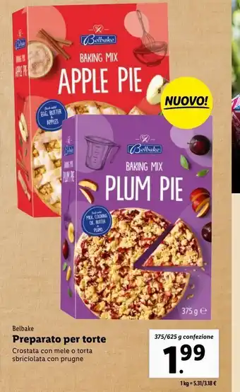Lidl Preparato per torte 375/625g offerta