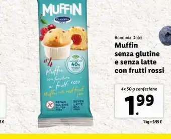 Lidl Muffin senza glutine e senza latte con frutti rossi offerta