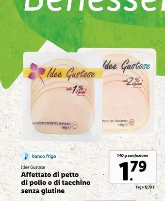 Lidl Affettato di petto di pollo o di tacchino senza glutine offerta