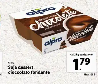 Lidl Soja dessert cioccolato fondente alpro offerta