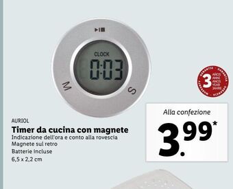 Lidl Timer da cucina con magnete offerta