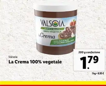 Lidl La crema 100% vegetale valsoia offerta
