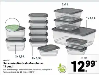 Lidl Set contenitori salvafreschezza 13 pezzi offerta