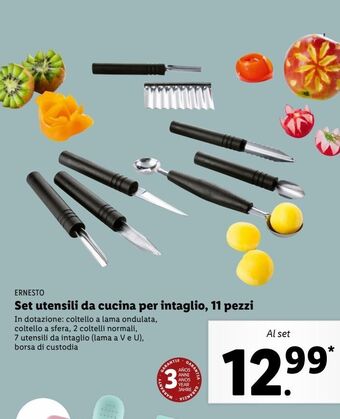 Lidl Set utensili da cucina per intaglio 11 pezzi offerta
