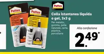 Lidl Colla istantanea liquida o gel, 3x3g pattex offerta