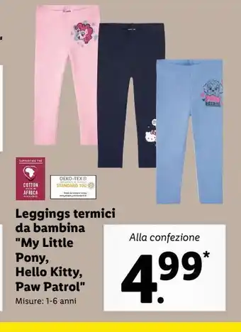 Lidl Leggings termici da bambina offerta