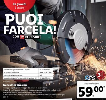 Lidl Troncatrice circolare offerta