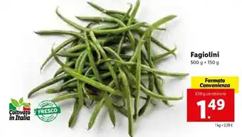 Lidl Fagiolini 650g offerta