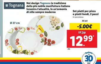 Lidl Set piatti per pizza o piatti fondi 2 pezzi offerta