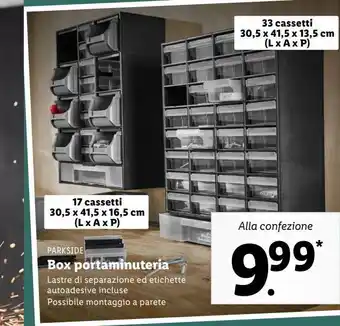 Lidl Box portaminuteria parkside offerta