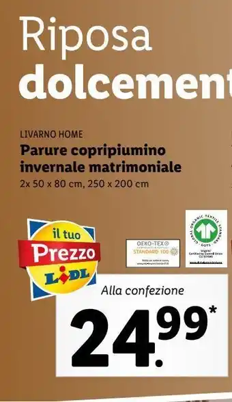 Lidl Parure copripiumino invernale matrimoniale offerta