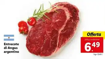 Lidl Entrecote di Angus argentino 200g offerta