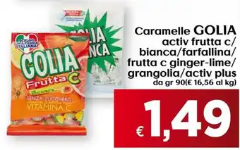 Maxi Family Golia Caramelle activ frutta c/bianca/farfallina/frutta c ginger-lime/grangolia/activ plus gr 90 offerta