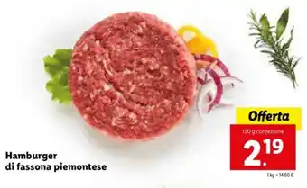 Hamburger di fassona piemontese 150g