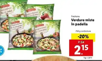 Lidl Verdure miste in padella 750g offerta