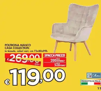 Bennet Poltrona manco casa collection offerta