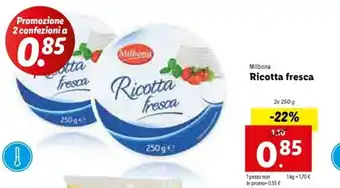 Lidl Ricotta fresca 2x250 offerta