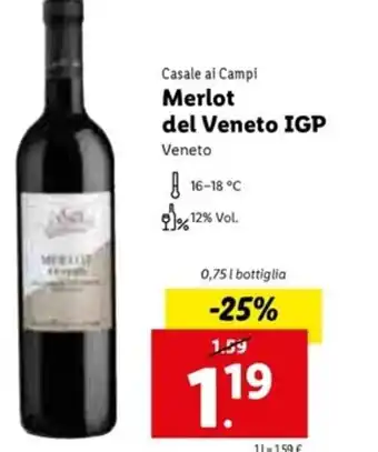 Lidl Merlot del Veneto IGP 0,75l offerta