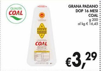 Supermercato Coal Grana padano dop 16 mesi coal offerta