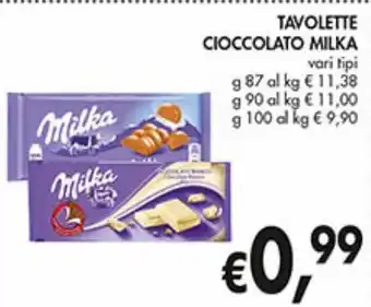 Tavolette cioccolato milka