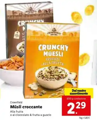 Lidl Musli croccante 600g offerta