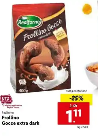 Lidl Frollino Gocce extra dark 400g offerta
