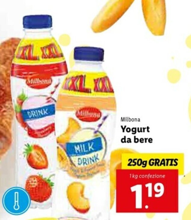 Milbona Yoghurt da bere 250g offerta di Lidl