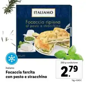 Lidl Focaccia farcita con pesto e stracchino 330g offerta