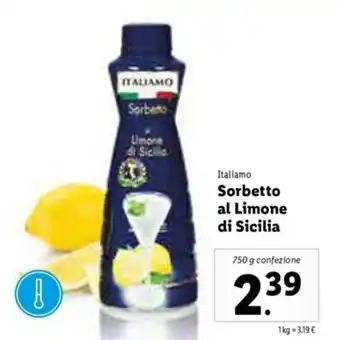 Lidl Sorbetto al Limone di Sicilia 750g offerta
