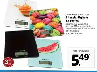 Lidl Bilancia digitale da cucina 14,5x1,65x20cm offerta