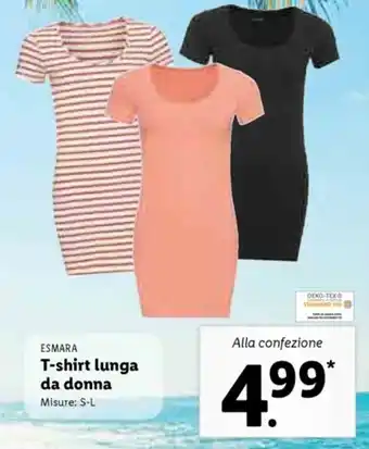 Lidl T-shirt lunga da donna S-L offerta