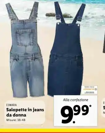 Lidl Salopette in jeans da donna 38-48 offerta