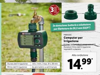 Lidl Computer per irrigazione offerta