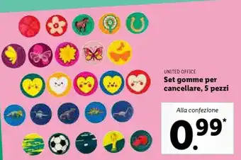 Lidl Set gomme per cancellare, 5 pezzi offerta