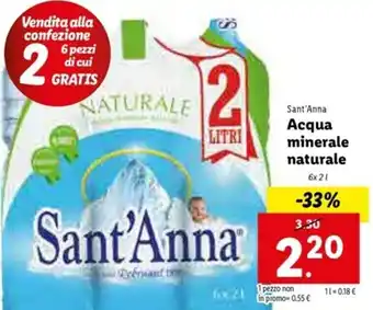 Lidl Acqua minerale naturale 6x21 offerta