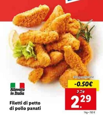 Lidl Filetti di petto di pollo panati offerta